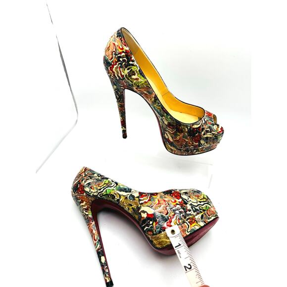 Christian Louboutin Multicolor 140 Palais Python Faience Lucido Pumps size 37 - Picture 5 of 11